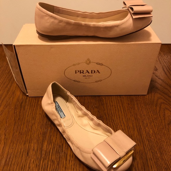 NIB PRADA Calzature bow ballet shoes size 6.5 - Picture 8 of 8